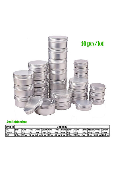 Choice7 Metal Aluminum 40g---56mm X 22mm Silver 10pcs Aluminum Tin Metal Cont...