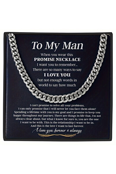 Choice 55cm To my man High Quality Cuban Chain Necklace Gift for My Man, Prom...