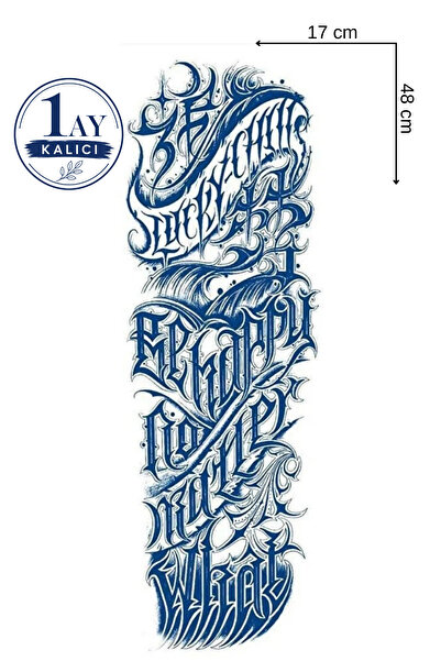Barly 30 Gün / 1 Ay Kalıcı Yazılı 12 Saat Sonra Kararan Geçici Kol Dövme Tattoo