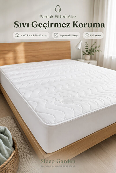 Sleep Garden واقي مرتبة مبطن سميك مقاوم للماء بحافة كاملة من قماش قطن 100%