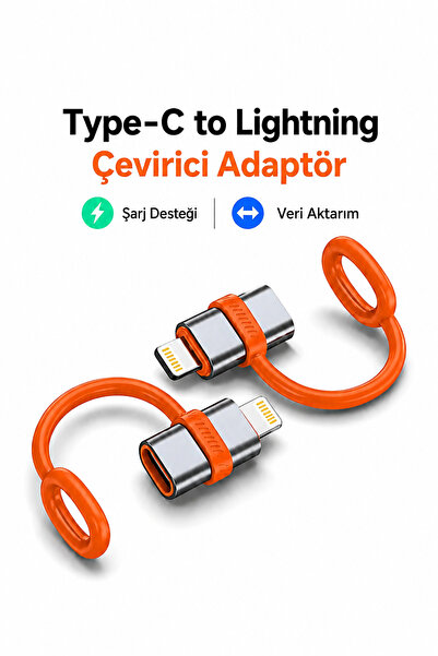Dexmon Type-C to Lightning Adaptör Hızlı Şarj ve Veri Aktarım Uyumlu Taşınabi...