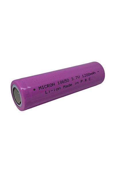 Micron 18650 Lityum Pil (BATARYA) 1200 Mah (AMPER) 3.7 V ( Volt) Şarj Edilebilir Başsız Pil