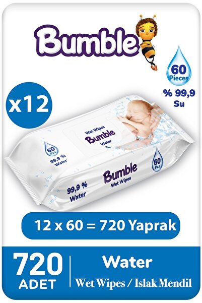 Bumble Water Islak Mendil 60 Yaprak 12'li Paket