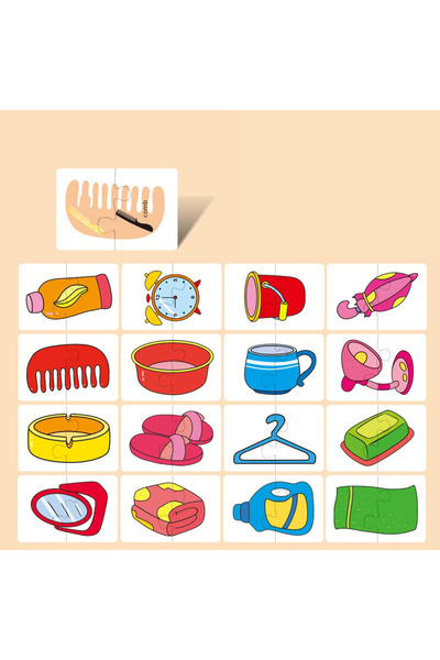 Choice1 مجموعة من 16 بطاقة ألغاز مونتيسوري للأطفال الصغار، ألعاب تعليمية، ألع...