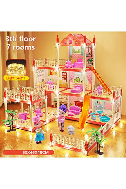choice2 7-Rooms-LED 3D DIY Dream Princess Castle Villa Assembly Doll House Se...