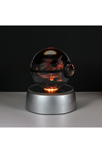 Choice S Mega Charizard X Pokemon 3D Crystal Ball Pikachu Figure Pokeball Eng...