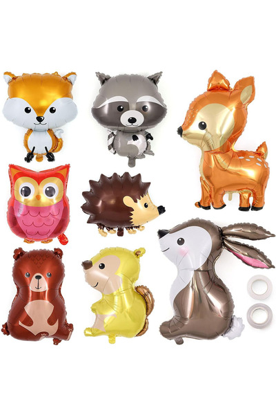 Choice Other Style 1 Animal Balloon, 8 Pieces Large Cute Forest Animal Alumin...