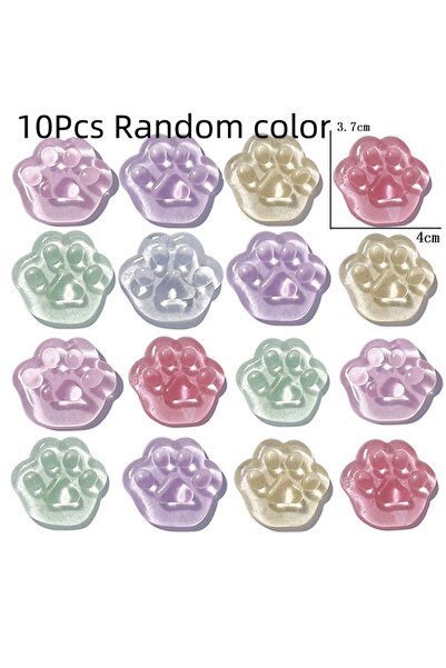 Choice 10pcs Random color 10PCS Kawaii Cat Paws Sticky Squeeze Toys Soft Real...