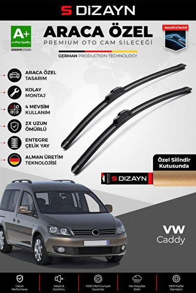 S Dizayn S-Dizayn VW Caddy Ön Cam Silecek Seti 2006-2015 Premium Araca Özel 6...