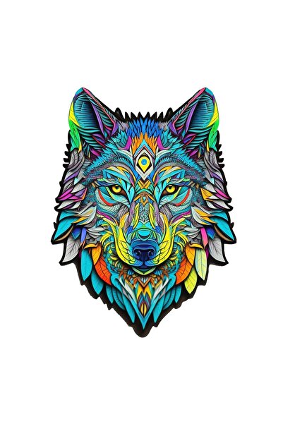 Choice1 A4 Unique Wolf Pattern Wooden Puzzle, Adult Children's Wooden Educati...