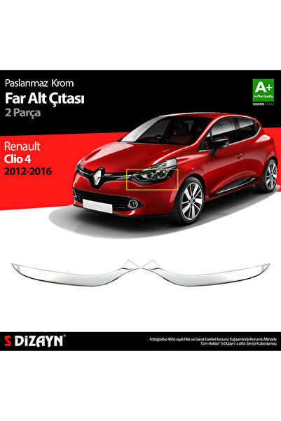 S Dizayn S-Dizayn Renault Clio 4 HB Krom Far Alt Çıtası 2012-2016 7019088