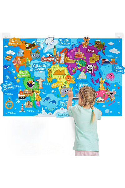 Choice5 Map Zoo Animals Felt Story Board Set Montessori Learning Toys Interac...
