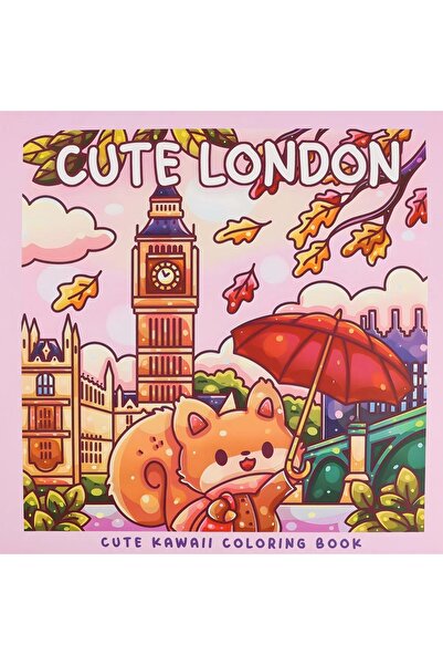Choice B Colorful Paris Landmarks & Kawaii Characters Coloring Book - Adorabl...