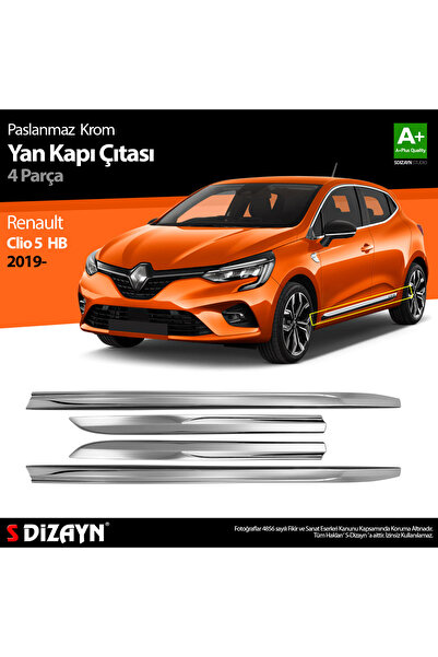 S Dizayn S-Dizayn Renault Clio 5 Krom Yan Kapı Çıtası 4 Prç. 2019 Üzeri 7027210