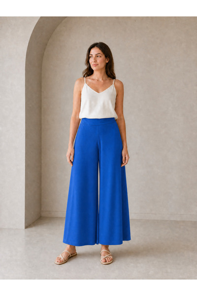 SERAPA Plus Size Viscose Combed Cotton Flexible Waist Elastic Skirt Trousers ...