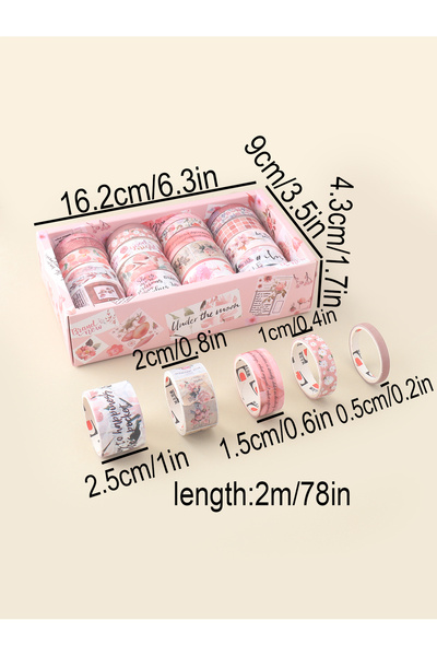 Choice Pink Memories Vintage Floral Washi Tape Set,20 Rolls Decorative Maskin...