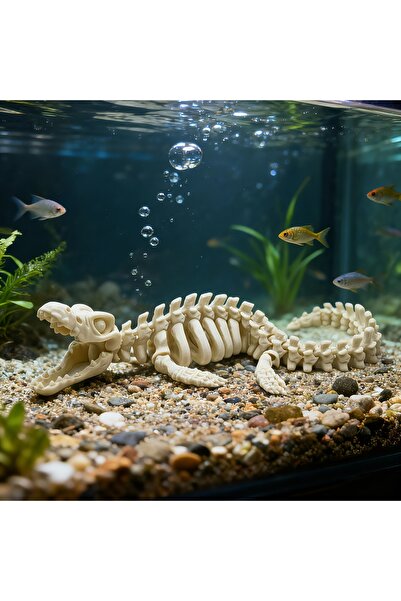Choice 1PCS 1 piece realistic mosasaur skeleton replica aquarium decoration, ...