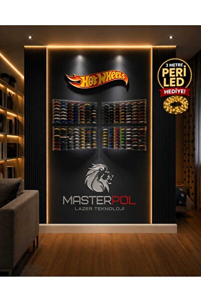 HOT WHEELS MASTERPOL 49 Kapasiteli Pleksi Kapaklı Sergileme Rafı Diecast Matc...