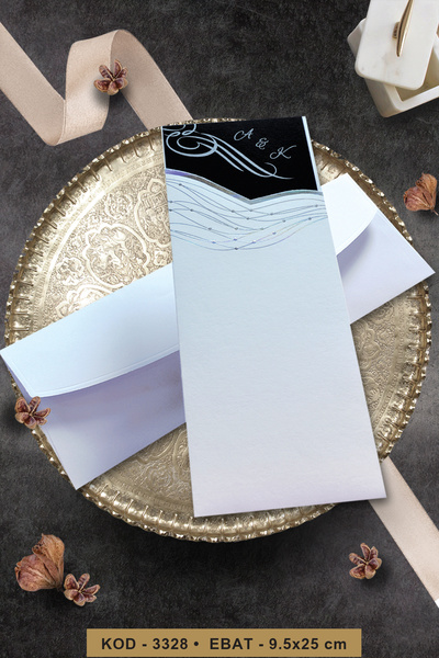 Cem Davetiye Düğün Nişan Nikah Kına Davetiyesi 3328 (100 ADET) Baskı Dahil
