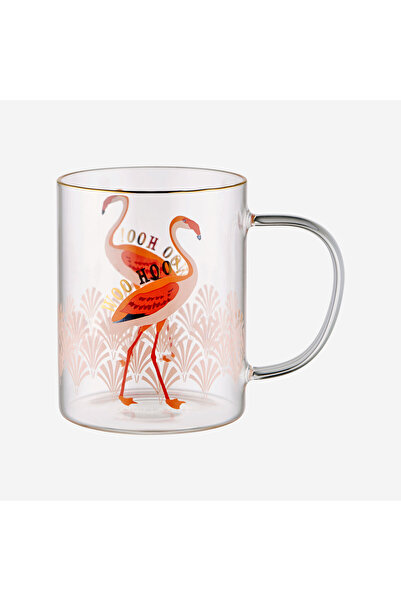 YVONNE ELLEN Animals Flamingo Cană de sticlă portocalie 400 ml