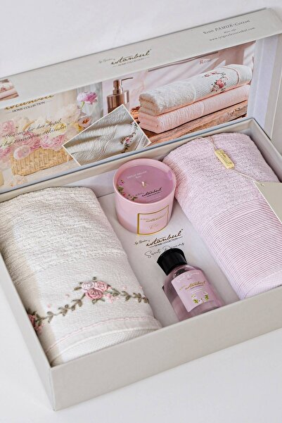 İyi Geceler İstanbul Sweet Dreams Towel Set (with Scent and Candle as a Gift)
