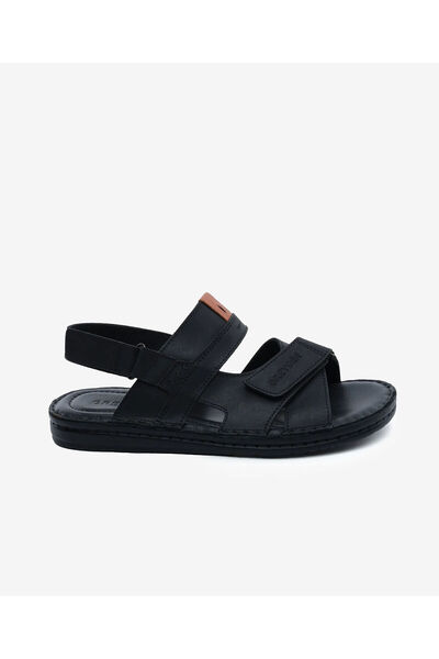 Greyder Erkek Siyah Hakiki Deri Sandalet 6Y1FS67856