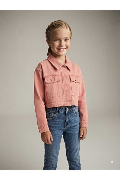 Hilal Akıncı Kids Girl's Organic Dyed Denim Crop Jacket