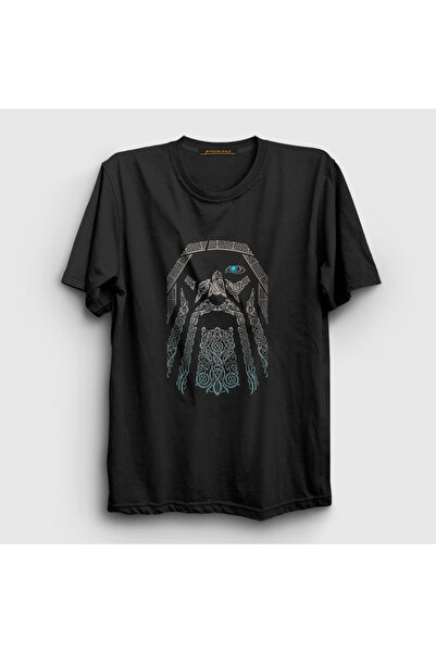 Presmono Unisex Black Odin Vikings T-shirt222058tt