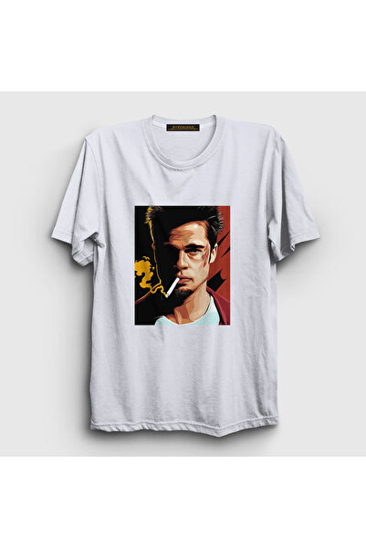 Presmono Unisex beli Tyler Durden Brad Pitt Klub boraca T-shirt 327427tt