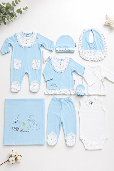 Babyhola Animal Patterned Baby Girl Hospital Release Set of 10 with Gift Box ...