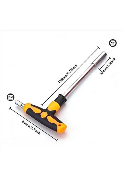 Choice T-shaped 1Pcs Screwdriver Socket Wrench Set 1/4 Hex Adjustable Quick R...