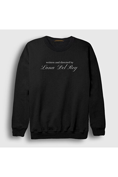 Presmono Unisex Black Written and Directed by Lana Del Rey Sweatshirt 621021Tt