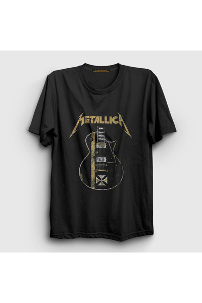 Presmono Unisex Black Guitar Metallica T-shirt 66608tt
