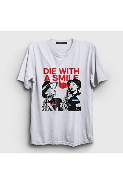 Presmono Unisex White Die with a Smile Bruno Mars Lady Gaga T-Shirt 531808Tt