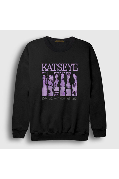 Presmono Unisex Black All K-Pop Katseye Sweatshirt 595968Tt