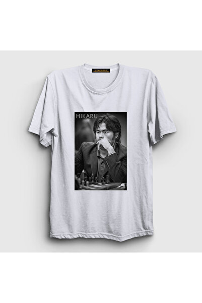 Presmono Unisex White Hikaru Nakamura Big Chess T-Shirt 423543Tt