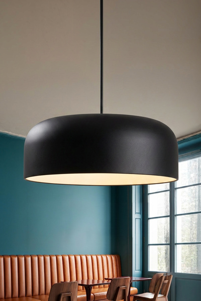 Marrien Marella Modern Siyah Metal Sarkıt (30 cm) Yemek Masası Üstü Avize Mut...