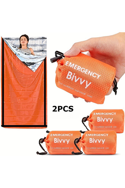 Choice 2pcs 2pc Emergency Sleeping Bag/Survival Bivy Sack Mylar Thermal Emerg...