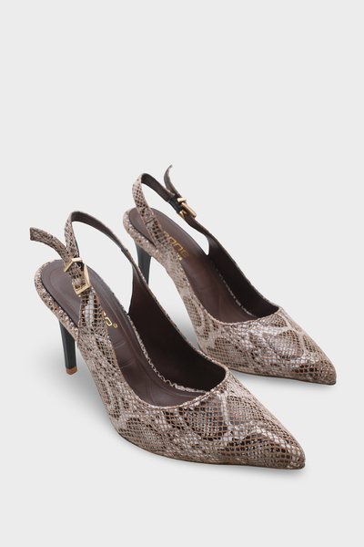 Capone Outfitters Sally Open Back Medium Heeled Soft Padded Sole Women's Shoes