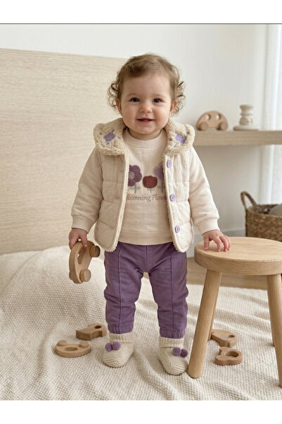 Efemkids 3-Piece Quilted Floral Baby Girl Set 6-9 Months 9-12 Months 12-18 Mo...