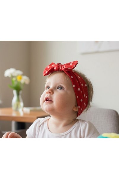 Babygiz Baby Girl Children's Bow-Tie Hairband, 100% Cotton Combed Cotton, Non-Slip, Ultra Flexible Soft Headband