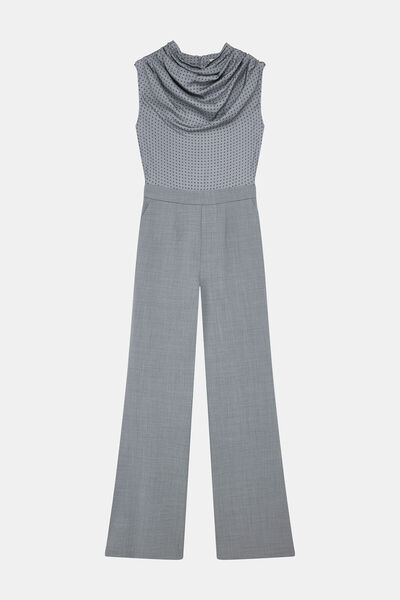 W Collection GRİ DESENLİ KOLSUZ UZUN TULUM