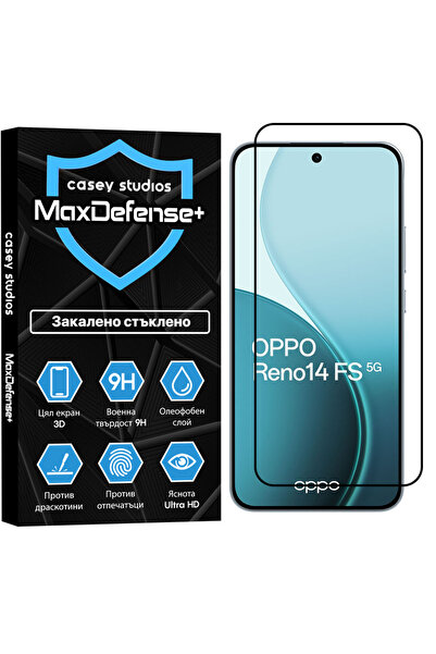 Casey Studios Oppo Reno14 FS 5G Протектор за екран, 3D пълно покритие, цялост...