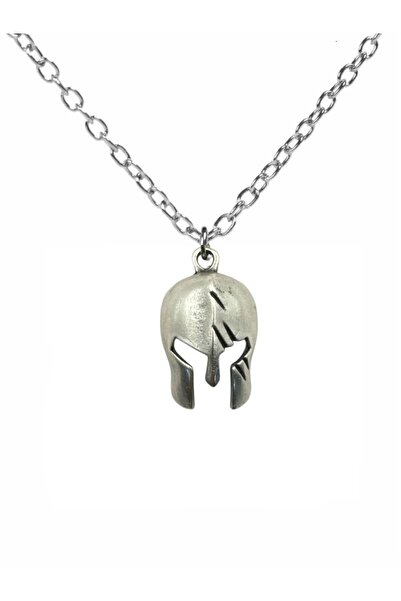 Herşey Nota Gladiator Helmet Figured Necklace – Zamak Plated Unisex Warrior A...