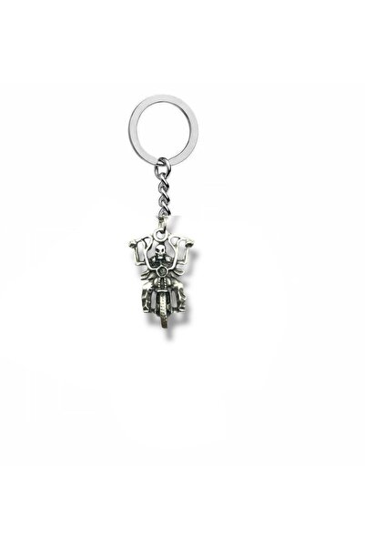 Herşey Nota Death Knight Motorcycle Figured Keychain – Gothic Style Silver Co...