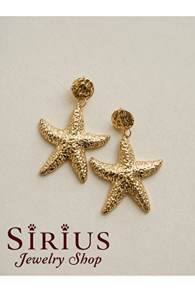 sirius jewelry Altın Kaplama Deniz Yıldızı Küpe