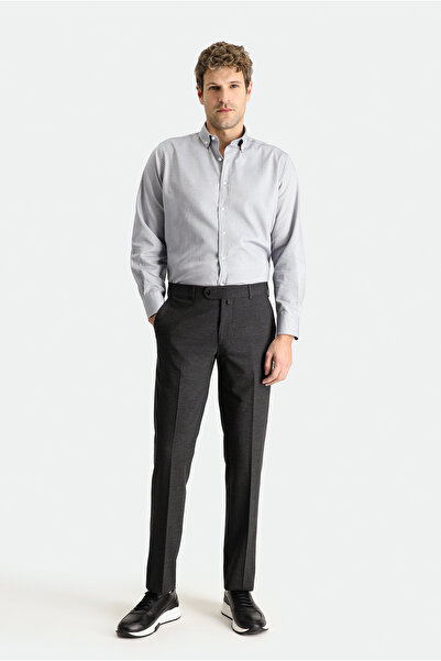 Kiğılı 7 Drop Slim Fit Dar Kesim Yünlü Klasik Kumaş Pantolon