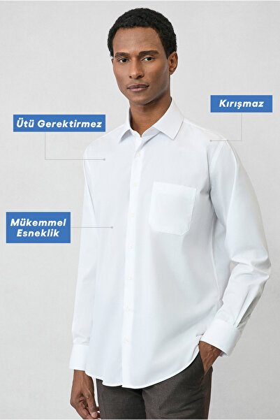Kiğılı Long Sleeve Regular Fit Non Iron Iron-Free Cotton Shirt