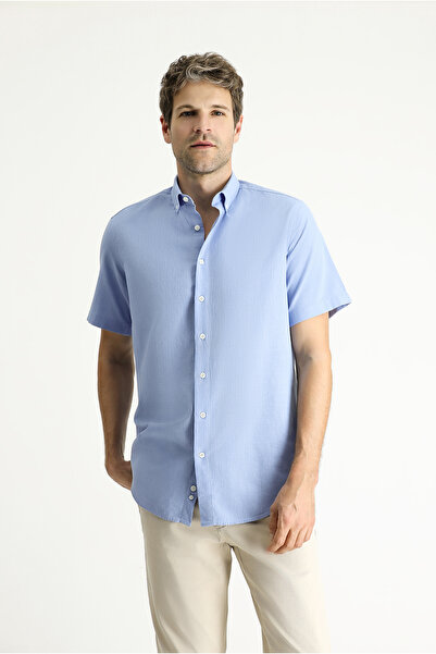 Kiğılı Short Sleeve Regular Fit Sports Cotton Button Collar Shirt
