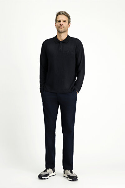 Kiğılı Polo Neck Regular Fit Patterned Sweatshirt